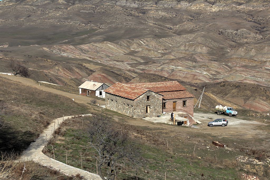 Desert surrounding David Gareja monastery complex in Georgia