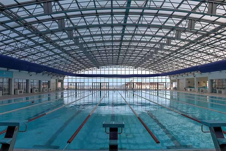 Rooftop swimming pool at Plaza Hotel in Batumi