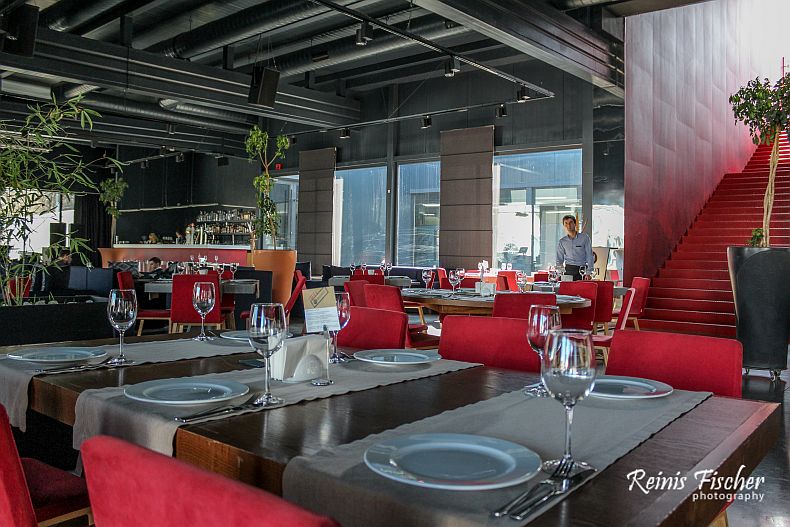 Spacious dining hall at Otium