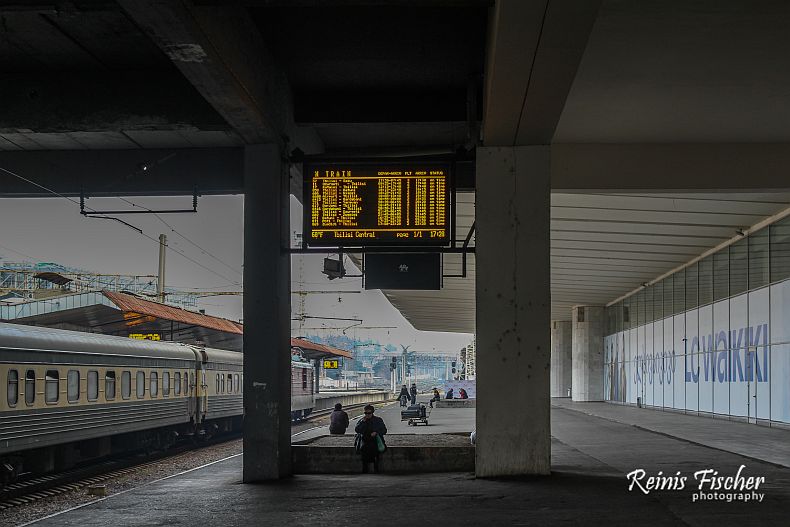 Electronic timetables at Tbilisi railway station