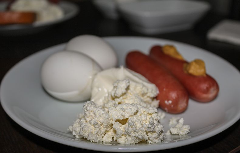 Simple but tasty breakfast at Plaza hotel