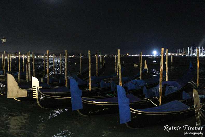 Gondolas in a bay close to St Mark's square