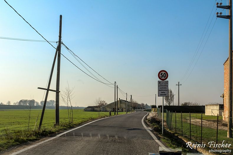 Empty and narrow Italian road