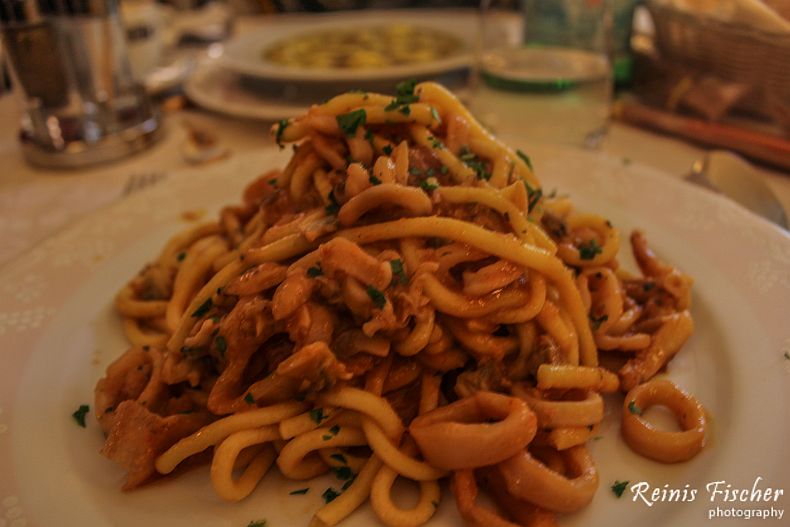 Pasta with octopus - or something like that