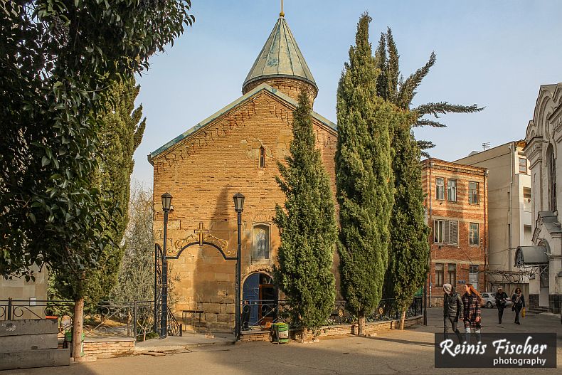 Blue monastery church in Tbilisi