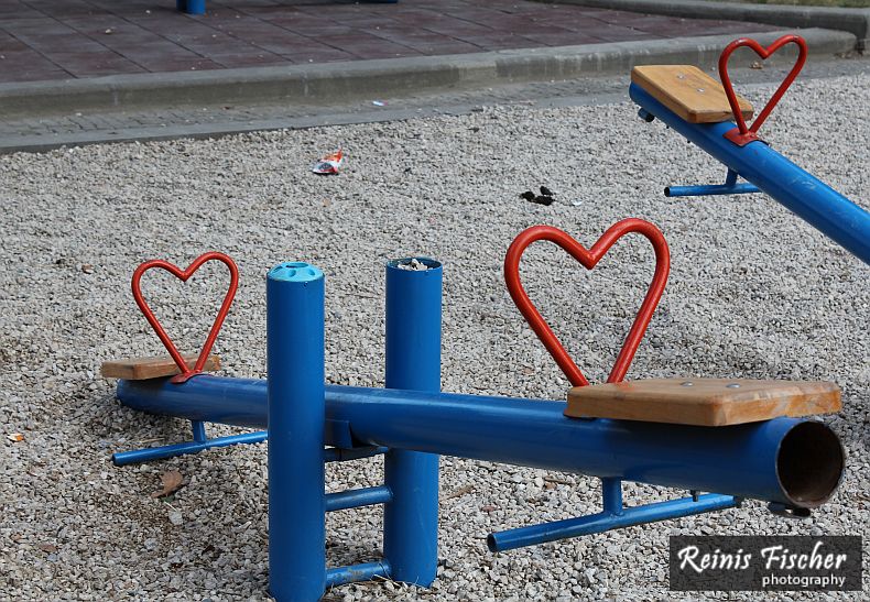 Children playground near flower market in Tbilisi