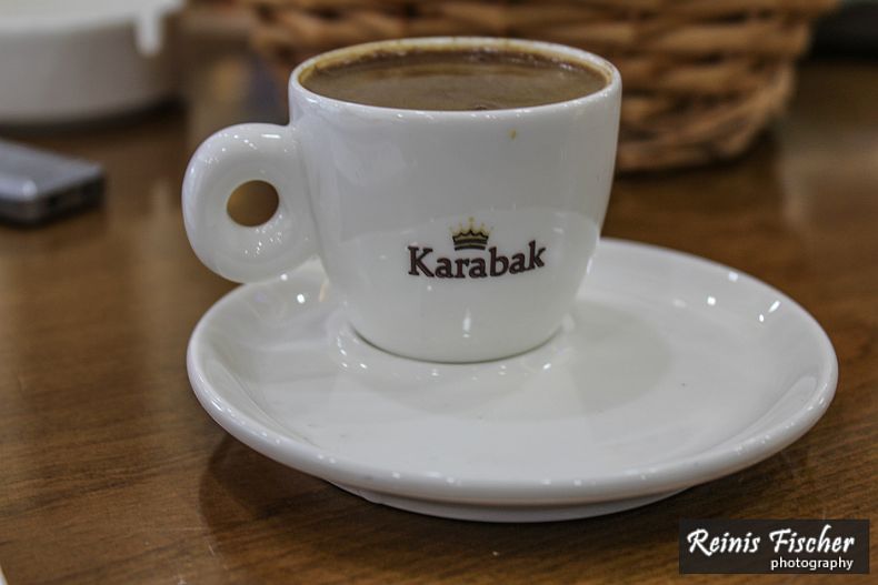 Just an excellent Turkish coffee served from branded cups