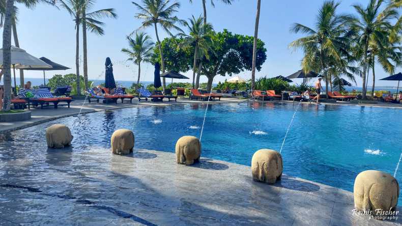 Swimming pool at Taj Bentota Resort and Spa hotel in Sri Lanka