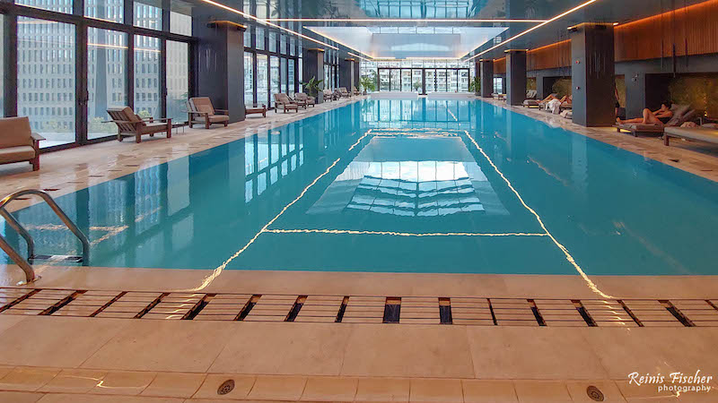 Heated indoor swimming pool at Axis Tower