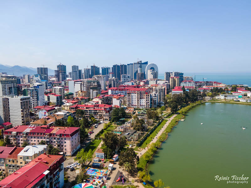 Aerial view of Batumi from the park's territory 