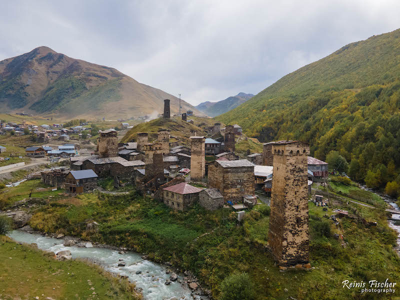 Ushguli village in Svaneti, Georgia