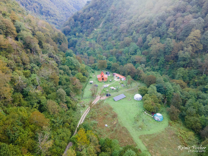 Nahei cottage from a drone flight