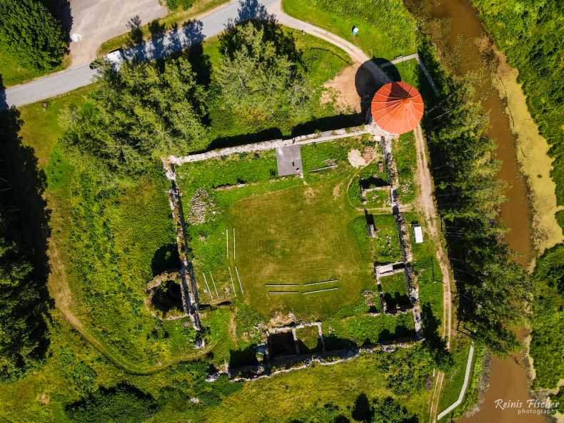 Ērģeme castle from a drone flight