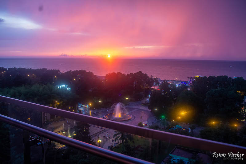 Sunset view from Le Meridien Batumi hotel