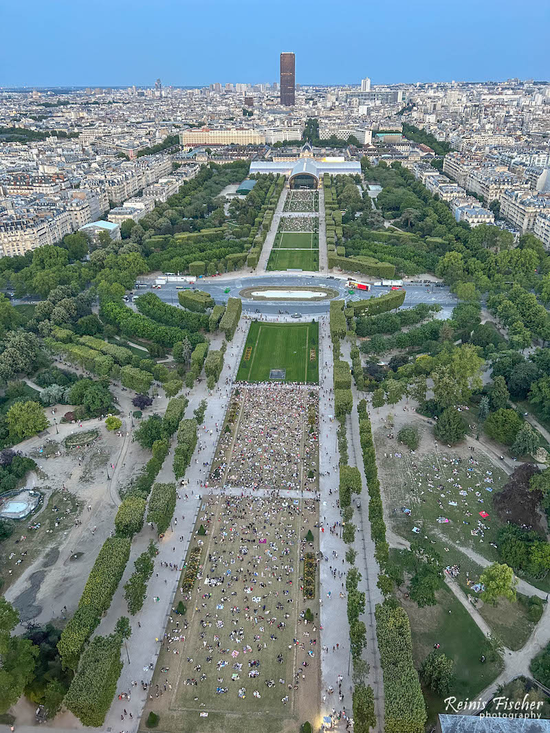 View towards Champ de Mars from the Eiffel Tower