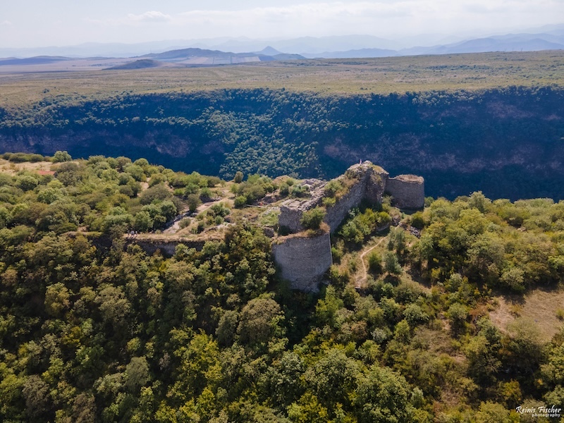 Samshvilde Fortress above a wooded gorge