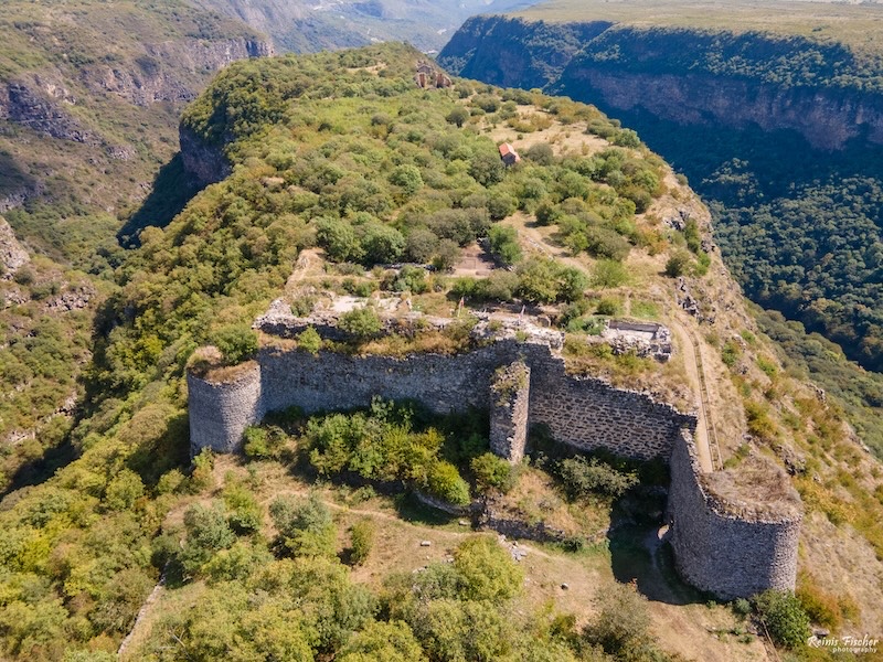 Samshvilde Fortress walls on the rocky cape
