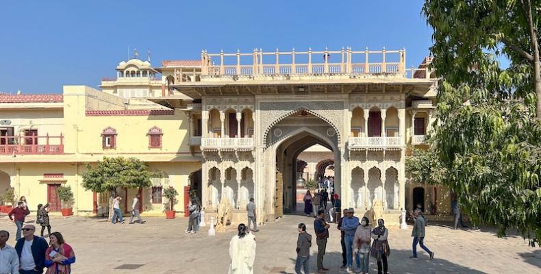 Courtyard at City palace of Jaipur ion India