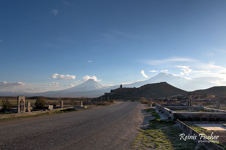 Khor Virap monastery and mount Ararat