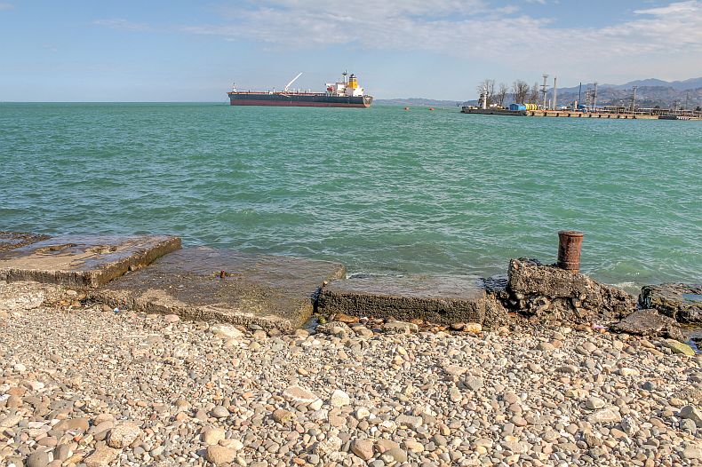 Ship on anchor at Batumi