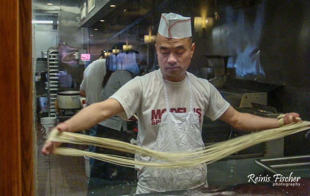 Noodles being prepared at Philadelphia's China Town