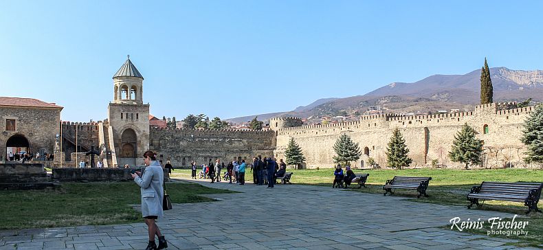 Massive fortification walls of Svetitskhoveli cathedral