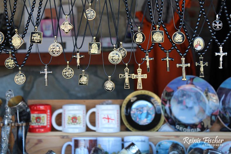Souvenirs for sale at Georgian yard