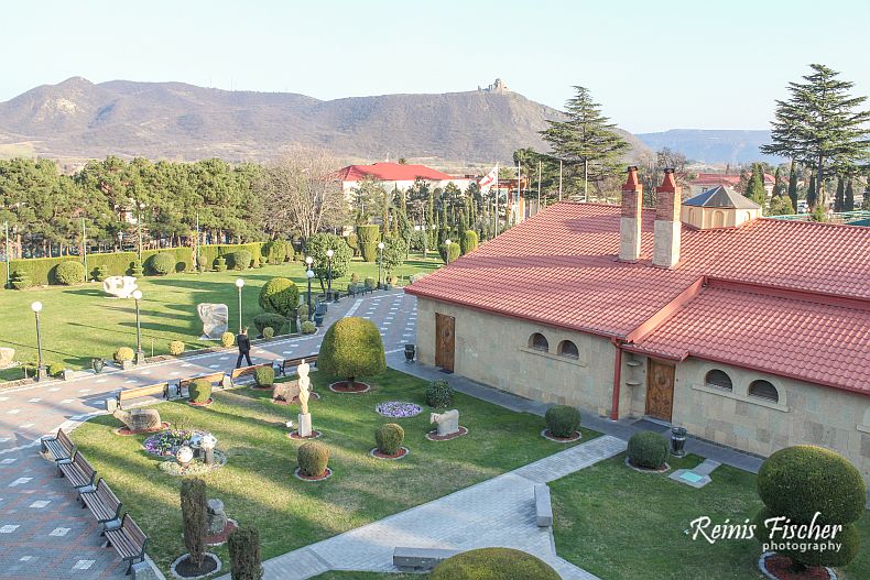 View towards Jvari monastery from Gujari restaurant - musuem