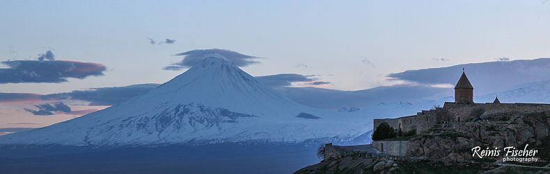 Khor Virap and Mount Ararat in Sunset