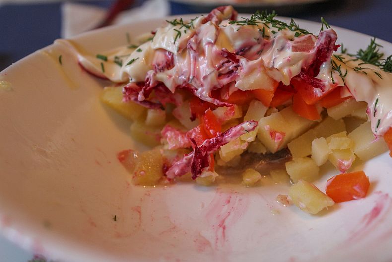 So called herring in coat at Kalinka restaurant