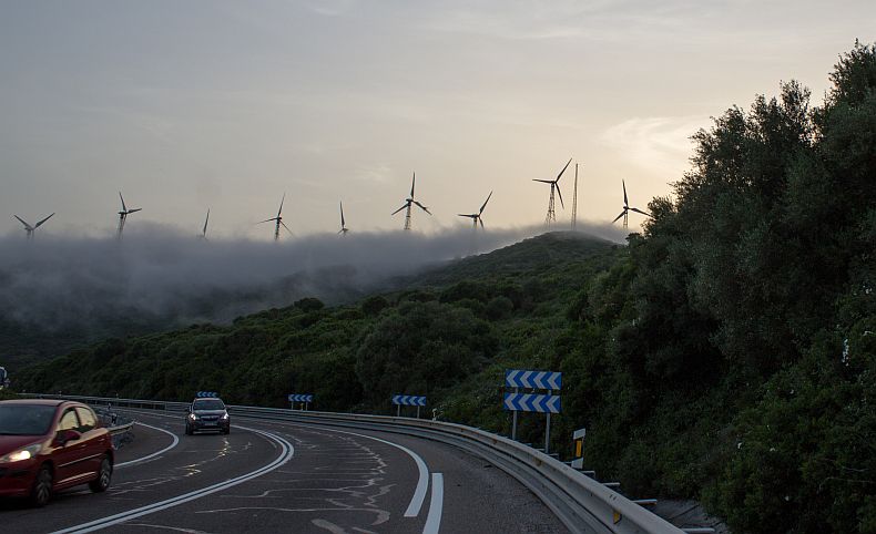 Mist rolling over highway