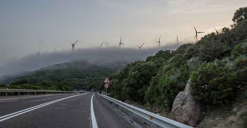 Mist rolling over highway
