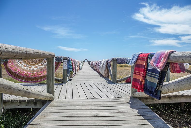 Wooden deck to the beaches
