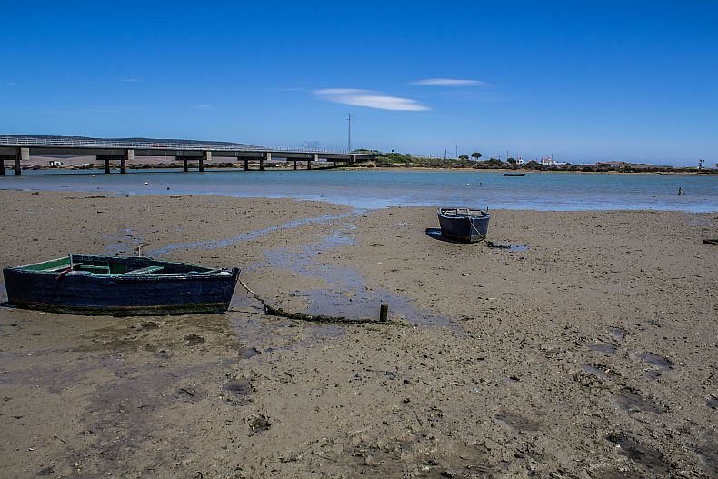 Lonely boats after an ebb
