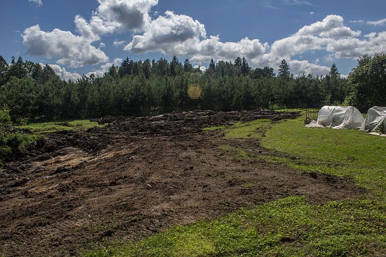 Blue skies and a... mud