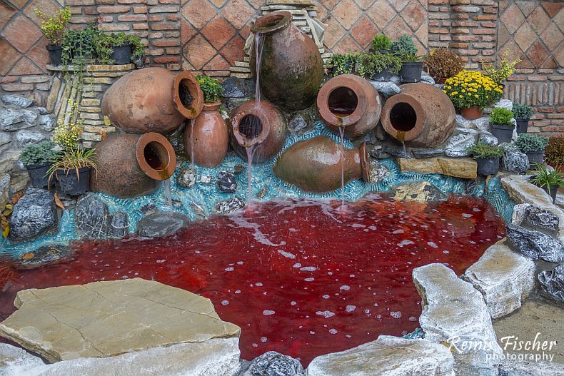 Rivers of wine at Kindzmarauli Wine house