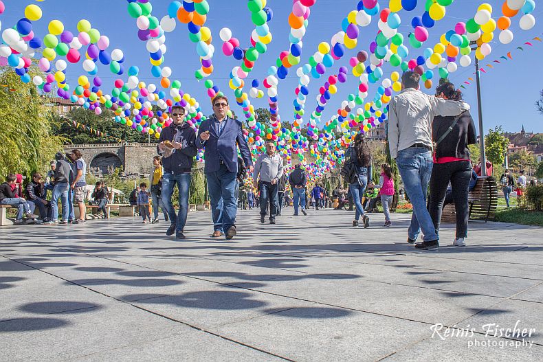 Colorful balloons at kid zone