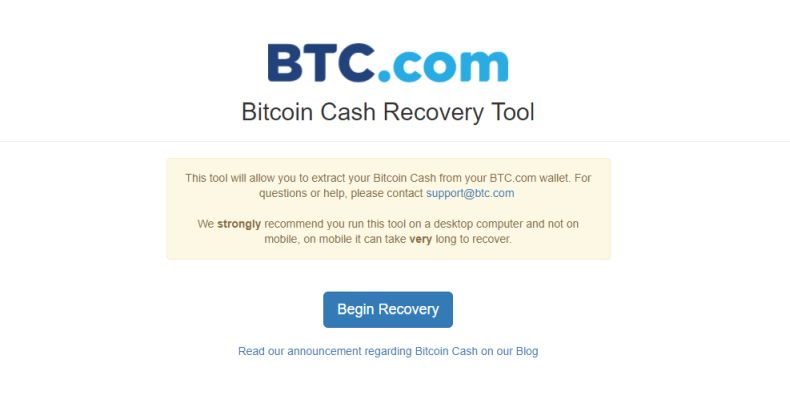 Bitcoin Cash Recovery Tool