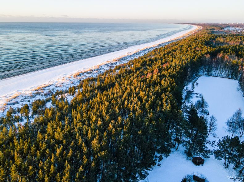 Golden hour sunset near Vērbeļneki