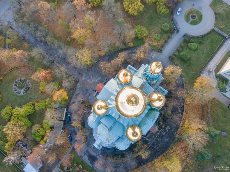 St Nicholas Naval Cathedral in Karosta from a drone flight