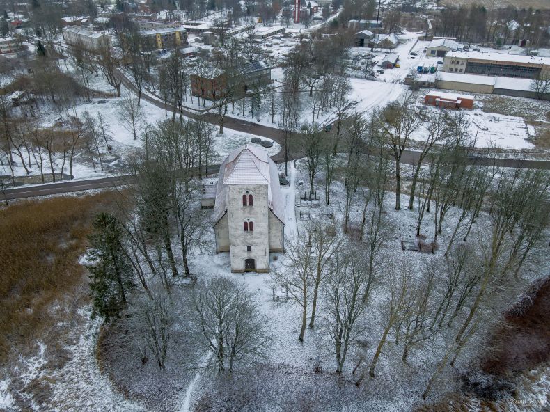 Pitlene church from a drone flight