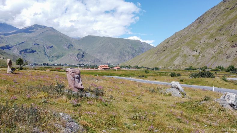 Carved sculptures near Sno village