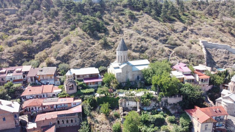 Holy Mother of God Church of Bethlehem, Tbilisi from a drone flight