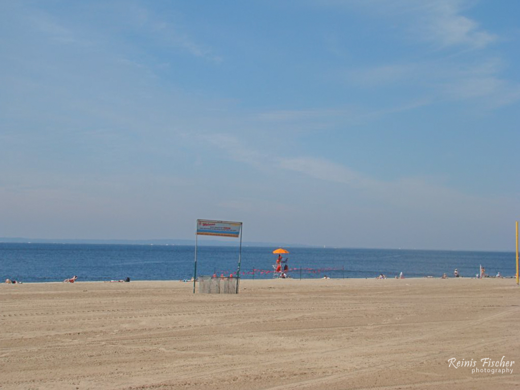 White sand beach in Brighton Beach