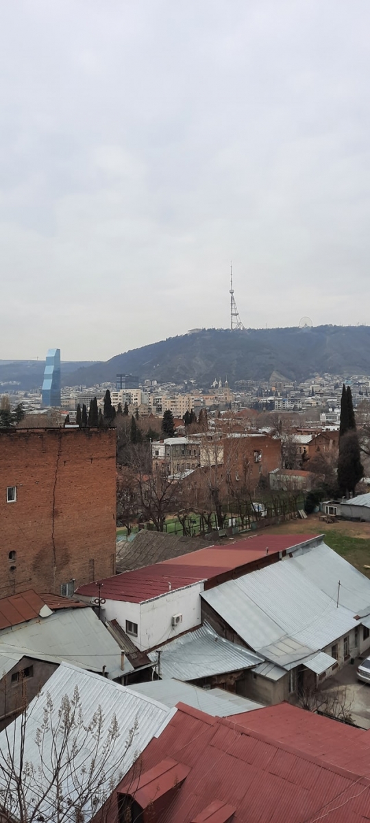 Mount Mtatsminda and Tbilisi TV tower as seen from out apt