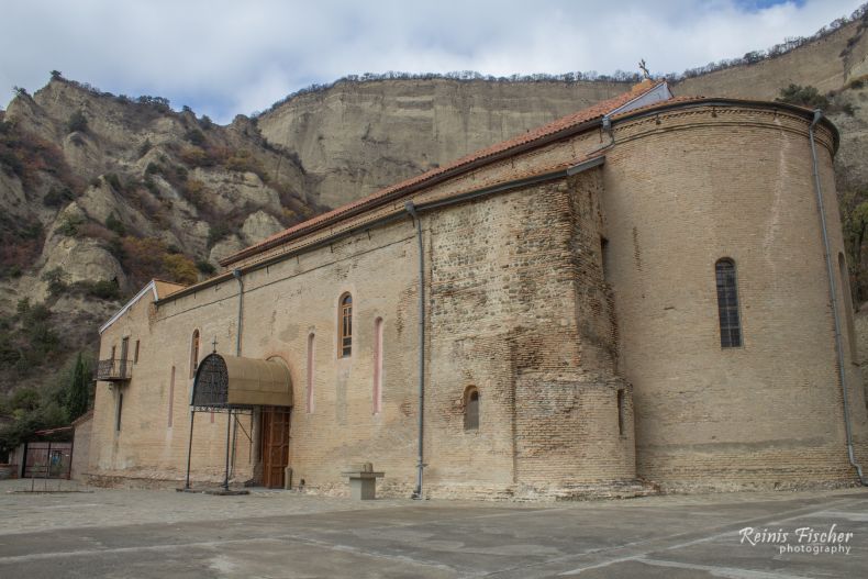 Shio Mgvime monastery complex inside the limestone canyon