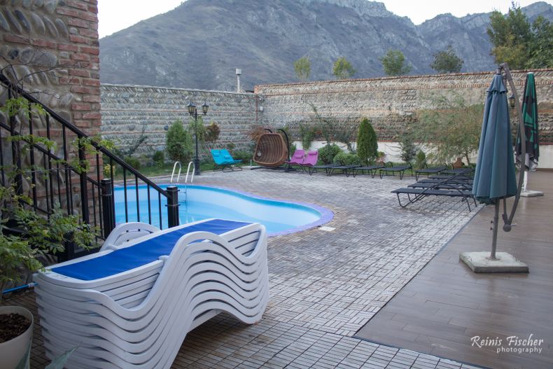 Outdoor pool at Gino Welness hotel in Mtskheta