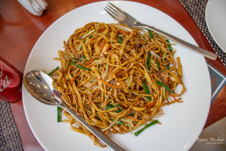 Noodles at Ensemble Chinese restaurant in Tbilisi 