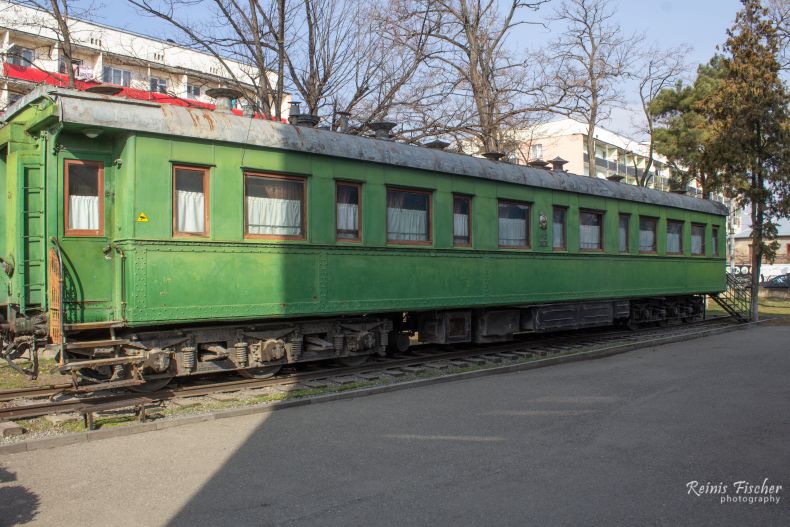 Stalin's personal railway carriage, located outside the museum
