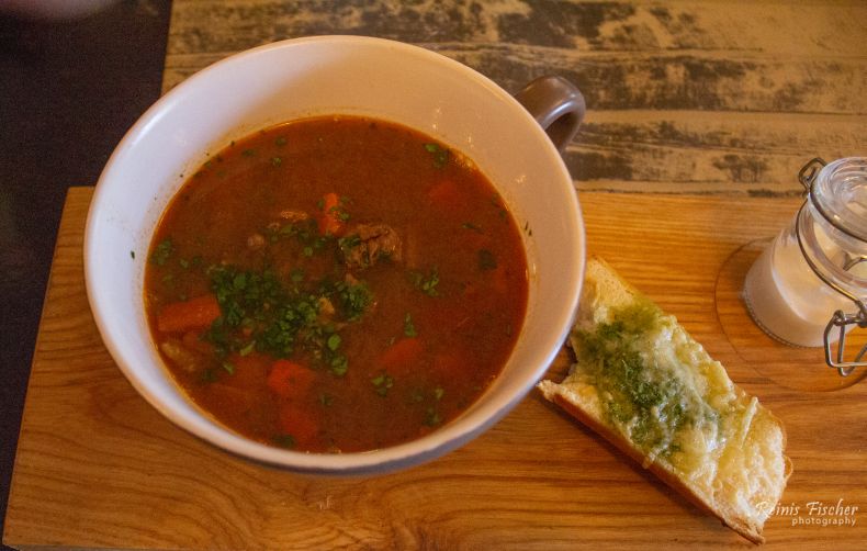 Soup at Grill and Fish restaurant in Jūrmala